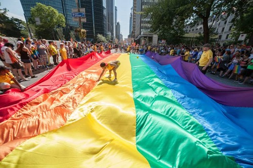 LGBT flag in the streets of Montreal